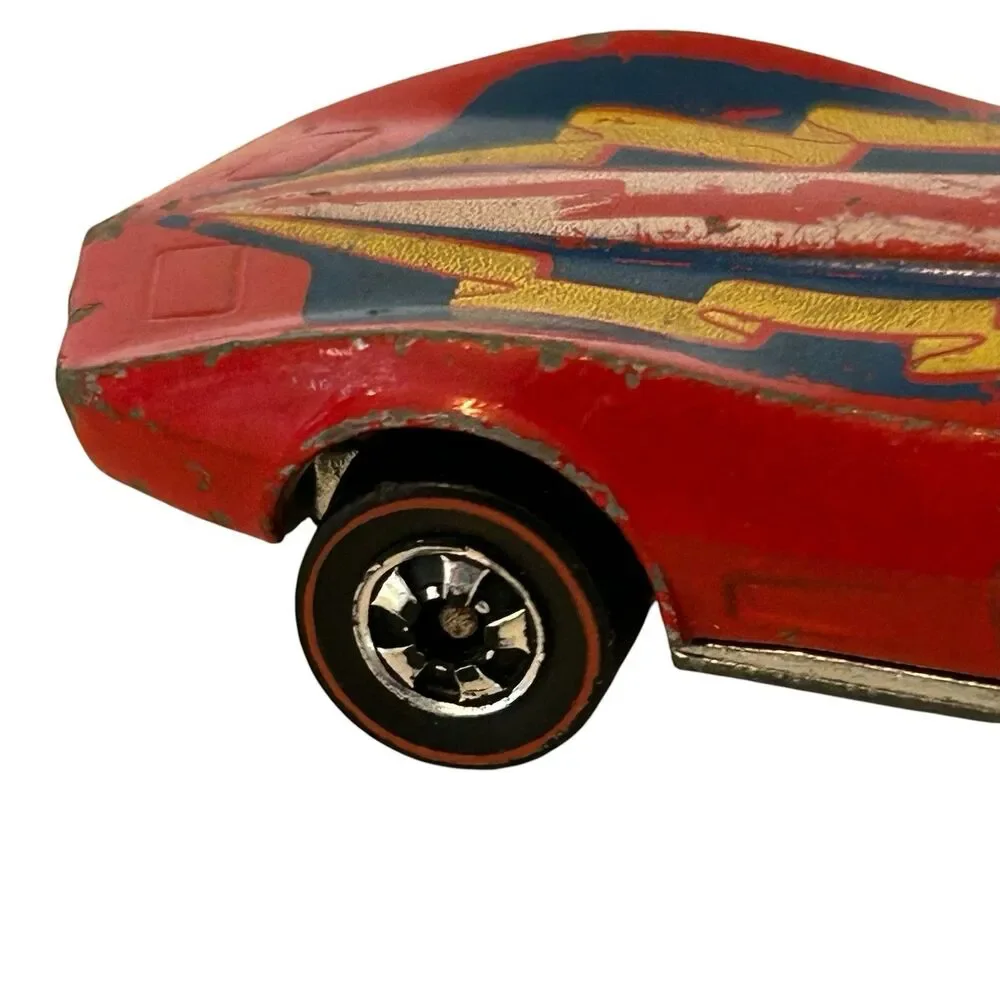 Vintage Hot Wheels Redline 1975 Corvette Stingray Flying Colors Red Hong Kong
